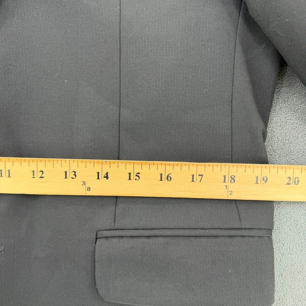Peter Millar Mens 38S Black 100% Wool Herringbone 2-Button Blazer Sport Coat